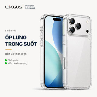 Ốp Lưng Trong Suốt Likgus Lin Cho iPhone 17 Pro Max Viền TPU Gia Cố 4 Góc