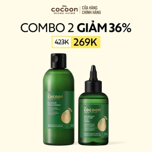 Combo Dầu gội bưởi 310ml & Nước dưỡng tóc tinh dầu bưởi Cocoon 140ml giúp giảm gãy rụng và làm mềm tóc