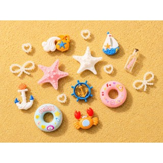 [ĐỘC QUYỀN]Set Charm Summer Beach Collection Sao Biển Cua Biển Thuyền Buồm Neo Biển Phao Bơi Trang Trí Dép Hot Trend