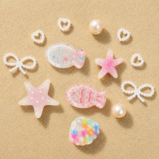 [ĐỘC QUYỀN]Set Charm Summer Beach Collection Sao Biển Cua Biển Thuyền Buồm Neo Biển Phao Bơi Trang Trí Dép Hot Trend