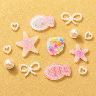 [ĐỘC QUYỀN]Set Charm Summer Beach Collection Sao Biển Cua Biển Thuyền Buồm Neo Biển Phao Bơi Trang Trí Dép Hot Trend