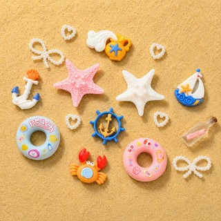 [ĐỘC QUYỀN]Set Charm Summer Beach Collection Sao Biển Cua Biển Thuyền Buồm Neo Biển Phao Bơi Trang Trí Dép Hot Trend