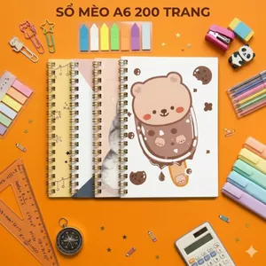 200 trang - Sổ lò xo A6 (sổ tay) kẻ ngang phong cách hàn quốc