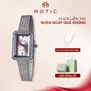 Đồng Hồ Nữ MOTIC 976 - Dây lưới - Mặt Chữ Nhất Viền Đá Thời Trang Sang Trọng.