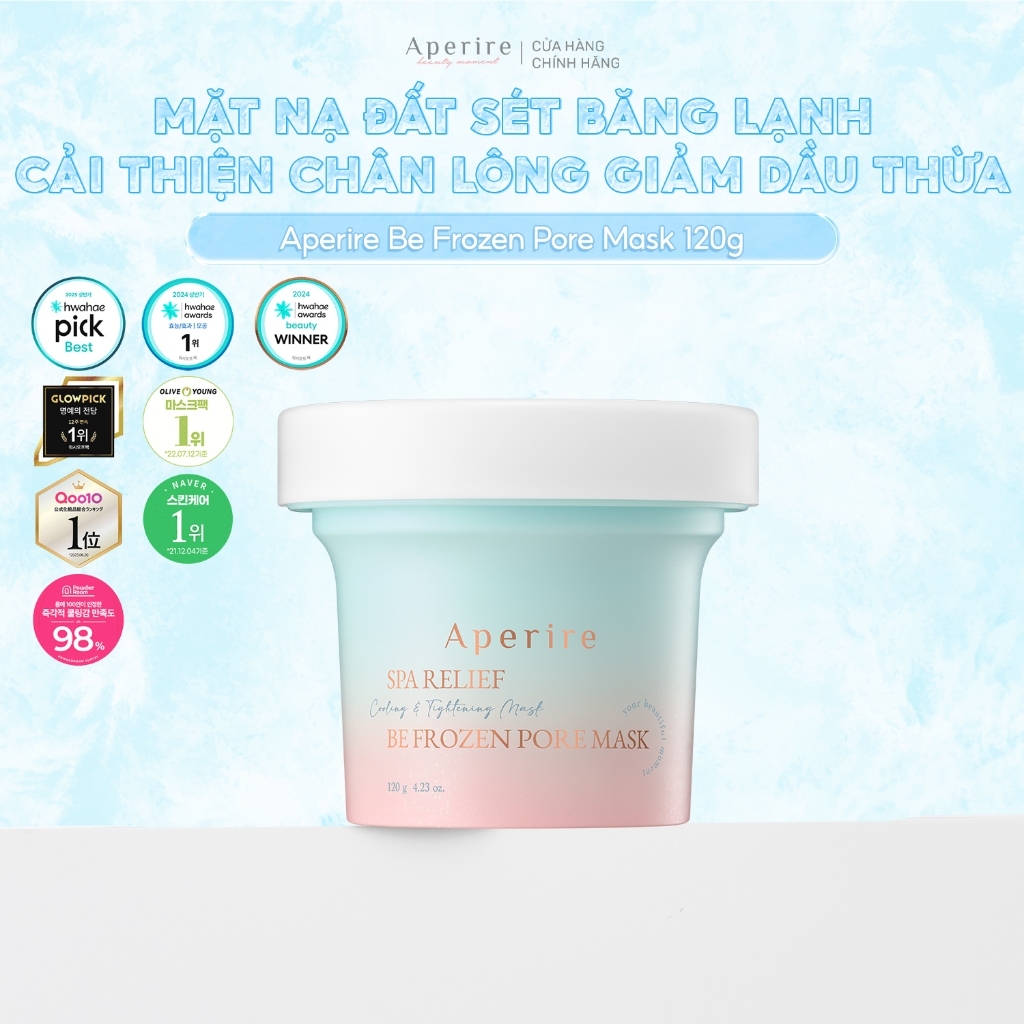 (Hàng Công TY) Mặt Nạ đất sét Aperire Spa Relief Pore Mask Sạch Sâu Dịu Da Kiềm Dầu 120g Vanilla Cosmetics