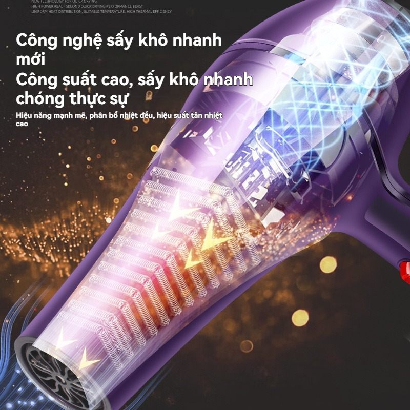 【Giao 24h】Máy sấy tóc tốc độ cao, chăm sóc tóc bằng ánh sáng xanh, máy sấy tóc gia dụng công suất cao