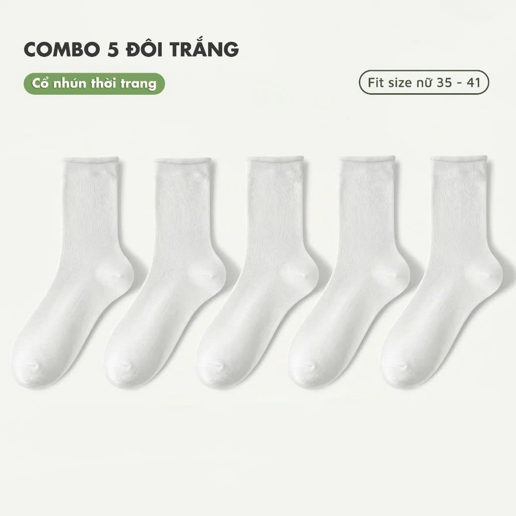 Erosska - Tất cổ cao nữ chất liệu vải mềm mại, vớ nữ basic dễ phối đồ - TAT