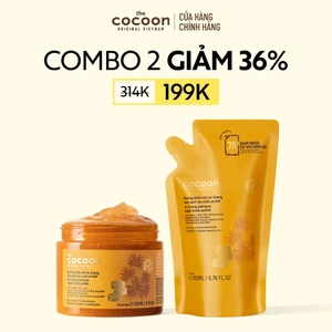 Combo 1 hũ Tẩy da chết cơ thể đường thốt nốt An Giang Cocoon 200ml + 1 Túi refill 200ml