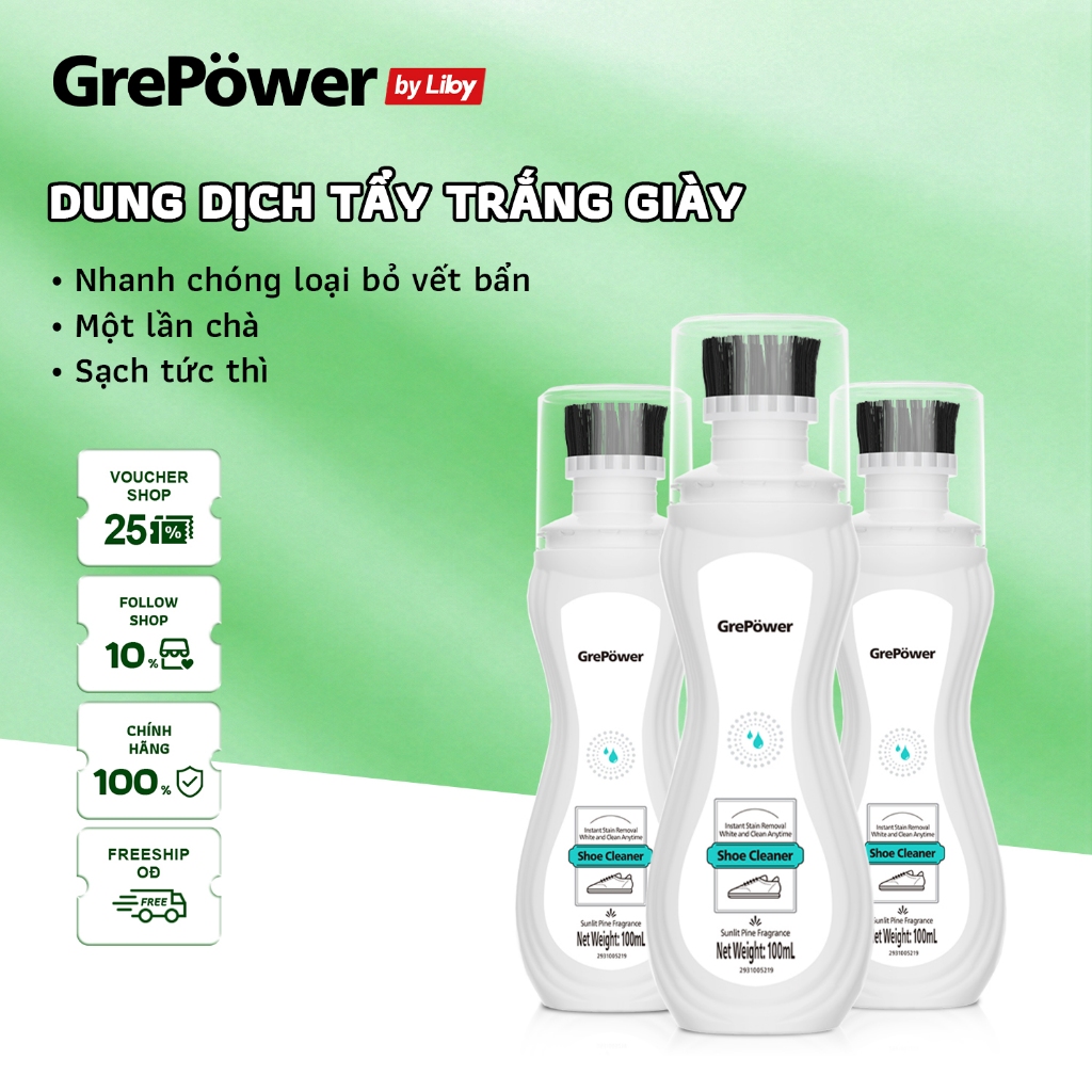 Chai tẩy trắng giày GrePower - Lau là sạch, không cần giặt!