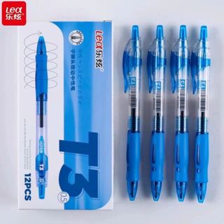 LEAFBOOK Bút Bi Gel Nước Bấm LEX/LEA/KING T3 S08 Ngòi 0.5mm – Có Đệm Cầm, Viết Êm, Mực Ra Đều