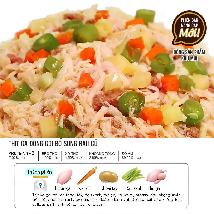 Pate DoggyMan Thịt Gà & Rau Củ 70g - Thức Ăn Ướt Dinh Dưỡng Thơm Ngon Cho Chó