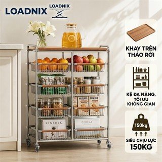 Kệ xe đẩy inox Bảng mặt màu gỗ gụ Xe đẩy Spa nhiều tầng dung tích lớn bánh xe Kệ để đồ đa năng dễ lắp đặt