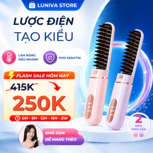 Máy Tạo Kiểu Tóc Mini Đa Năng Duỗi Uốn Thẳng Uốn Cụp Sạc Type-C 3 Chế Độ Nhiệt Bảo Vệ Tóc(Lược Điện)