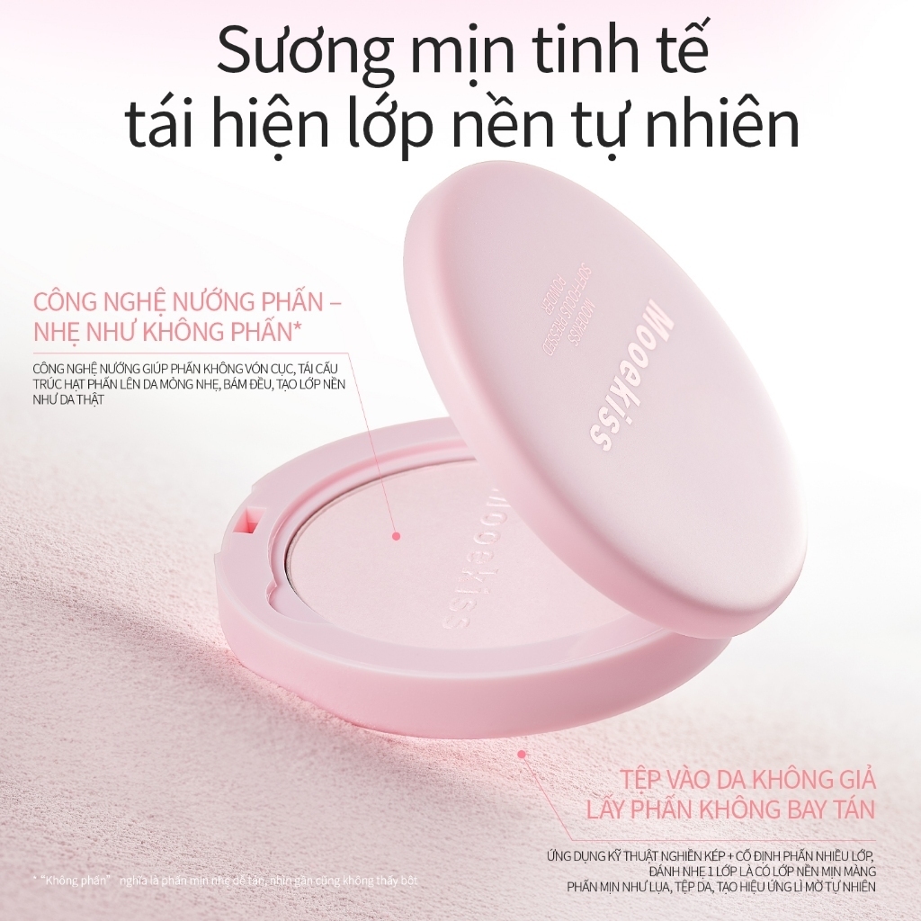 [HOT] Phấn Nén Kiềm Dầu Mooekiss H01 Khóa Nền Giữ Màu 24H, Làm Mờ Khuyết Điểm Cho Hàng Ngày (9g)