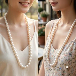 [ DAISYN ] N832 dây chuyền hạt ngọc trai nhân tạo áo dài 12li 80cm , chuỗi hạt ngọc trai nhân tạo áo ngũ thân sang trọng