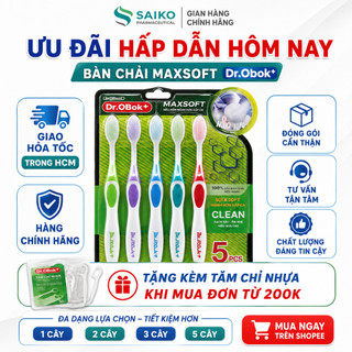 Bàn Chải Dr.Obok+ Maxsoft Lông Mềm Làm Sạch Răng Miệng Combo Tiết Kiệm Chính Hãng