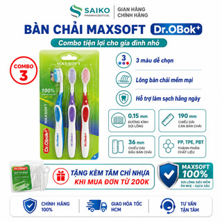 Bàn Chải Dr.Obok+ Maxsoft Lông Mềm Làm Sạch Răng Miệng Combo Tiết Kiệm Chính Hãng