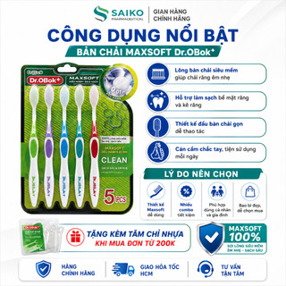 Bàn Chải Dr.Obok+ Maxsoft Lông Mềm Làm Sạch Răng Miệng Combo Tiết Kiệm Chính Hãng