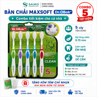 Bàn Chải Dr.Obok+ Maxsoft Lông Mềm Làm Sạch Răng Miệng Combo Tiết Kiệm Chính Hãng