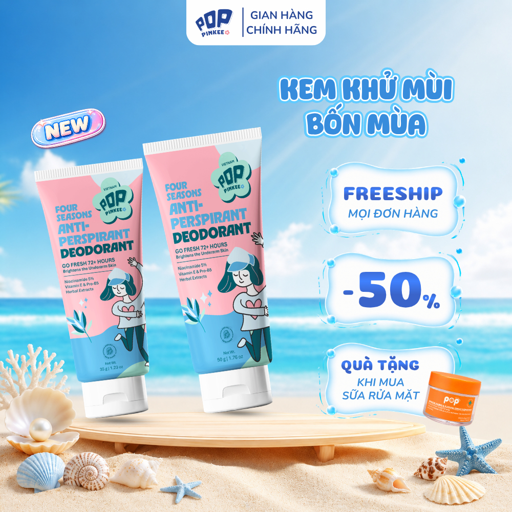Kem Khử Mùi Giảm Tiết Mồ Hôi Bốn Mùa Pop Pinkee