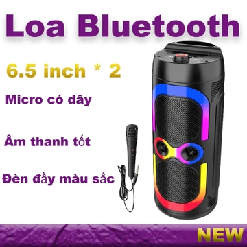 Loa đôi 6,5 inch Loa Bluetooth Loa di động Loa LED Loa karaoke Loa micro