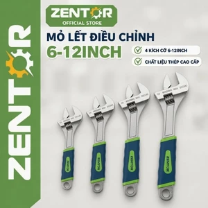 Mỏ Lết Đa Năng 6-12inch Chính Hãng Zentor - Cờ Lê Chất Liệu Thép Mạ Crom Cao Cấp Bền Bỉ Tay Cầm Chắc Chắn