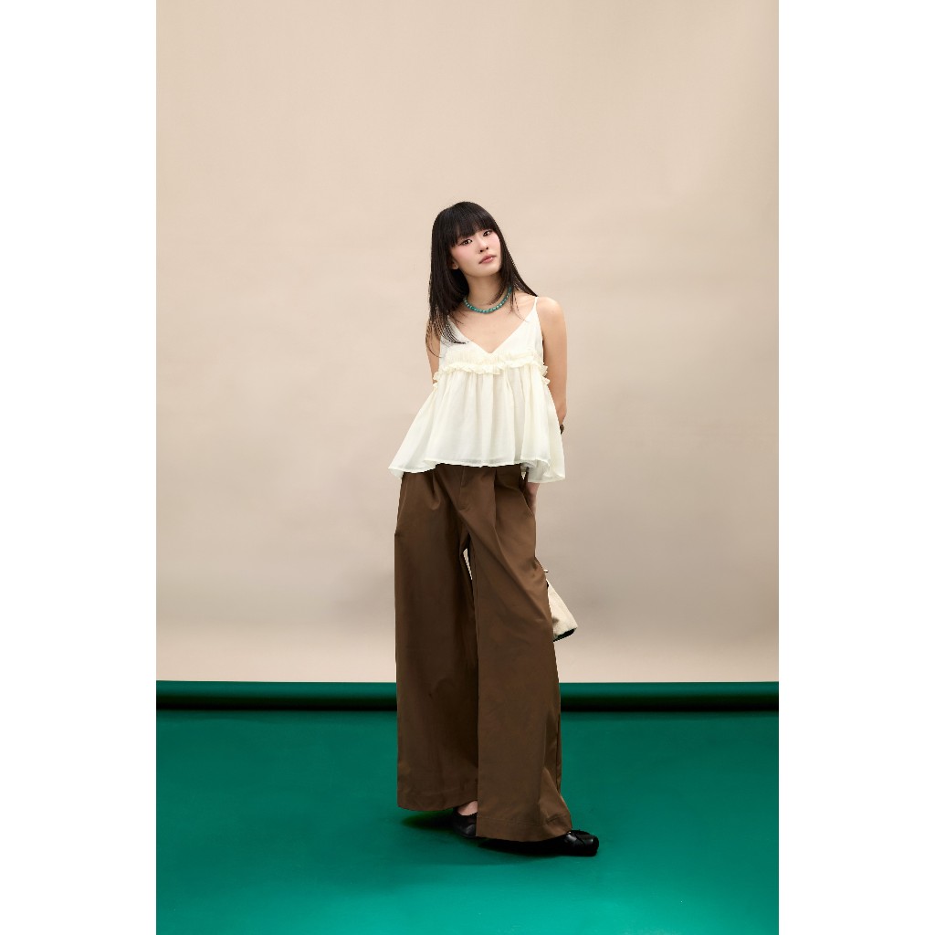 Quần ống rộng suông dáng dài Orini Miều Est.2013 chất vải kaki mềm dáng basic