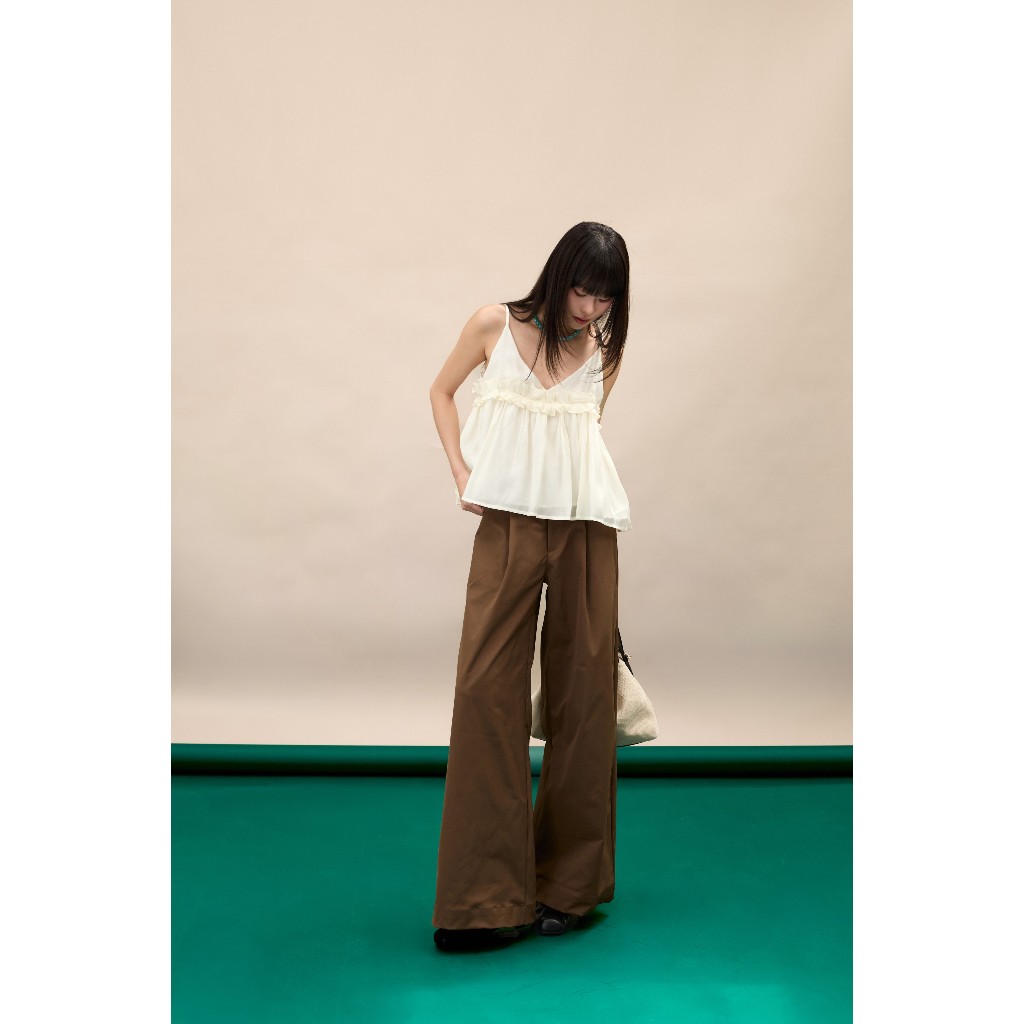 Quần ống rộng suông dáng dài Orini Miều Est.2013 chất vải kaki mềm dáng basic