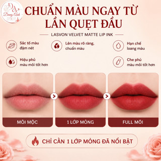 Son LASVON Velvet Matte Lip Ink Mềm Môi Chất Son Nhung Lì Lên Màu Đậm Tự Nhiên Dễ Mang Theo