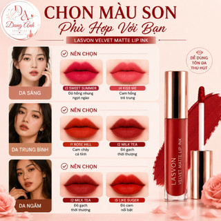 Son LASVON Velvet Matte Lip Ink Mềm Môi Chất Son Nhung Lì Lên Màu Đậm Tự Nhiên Dễ Mang Theo