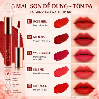 Son LASVON Velvet Matte Lip Ink Mềm Môi Chất Son Nhung Lì Lên Màu Đậm Tự Nhiên Dễ Mang Theo