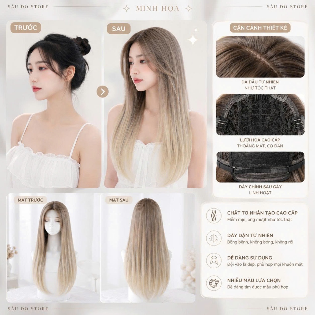 [TOP BÁN CHẠY] TÓC BỘ NHUỘM PHA NÂU TÂY CÓ DA ĐẦU HÀNG HIẾM SIÊU ĐẸP