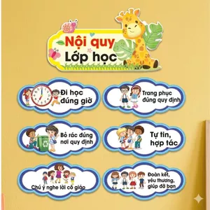 Nội quy lớp học DECAN dán tường, trang trí lớp học.