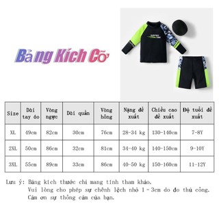 Đồ BơI ChốNg NắNg Bé Trai Style HàN ThờI ThượNg PhốI ĐEn Xanh Lá đồ BơI Em Bé Trai