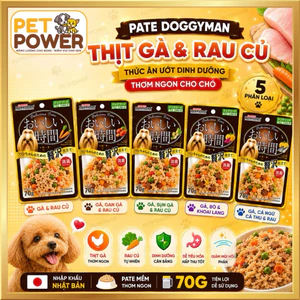 Pate DoggyMan Thịt Gà & Rau Củ 70g - Thức Ăn Ướt Dinh Dưỡng Thơm Ngon Cho Chó