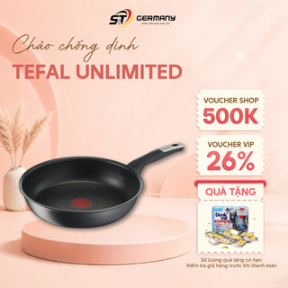 Chảo chống dính TEFAL Unlimited nhập khẩu, lớp chống dính Titanium 6 lớp, đáy từ dùng mọi bếp GermanySnT HCM