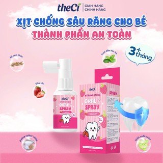 Xịt răng miệng Theci vị dâu  Oral Spray hỗ trợ ngăn ngừa mảng bám, chống sâu răng 30ml