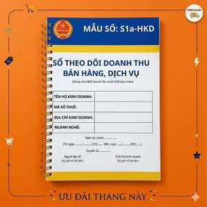 Sổ S1a / S2a/2b/2c/2d/2e/3a - HKD 2026,Theo Dõi Doanh Thu Bán Hàng Hóa,Dịch Vụ HKD,Cá Nhân KD 2026(4077)-xoắn có mika