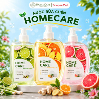 Nước Rửa Chén Bát THUẦN CHAY dưỡng da mềm mại, không tanh mùi đồ ăn, sạch kin kít Home Care Chính Hãng 500ml