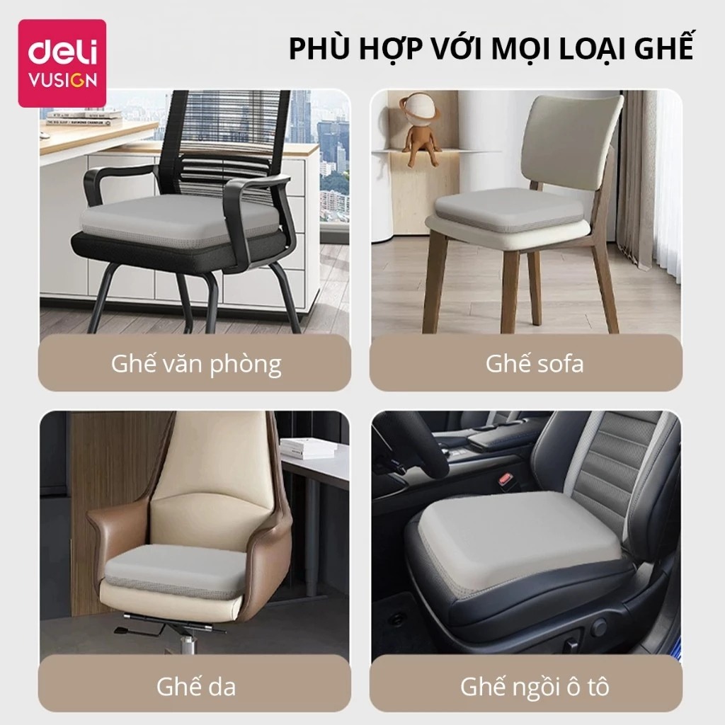 [SVIP] Đệm Lót Ghế Deli Êm Ái, Đàn Hồi Chất Liệu Mút Hoạt Tính, Nệm Ngồi Văn Phòng Chống Đau Xương Cụt, Giảm Ê Mông