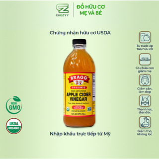 Giấm Táo Hữu Cơ 473ml Bragg Hỗ Trợ Tiêu Hoá, Detox Cơ Thể, Thanh Lọc Tự Nhiên – Natural Market