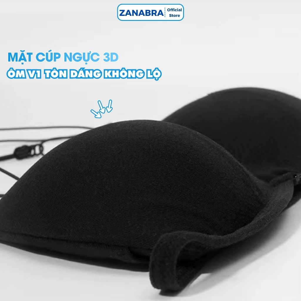 Áo Bra 2 Dây, Áo Ngực Không Gọng Mút Mỏng Cài Trước, Bra Thun Co Dãn ZANABRA B2099