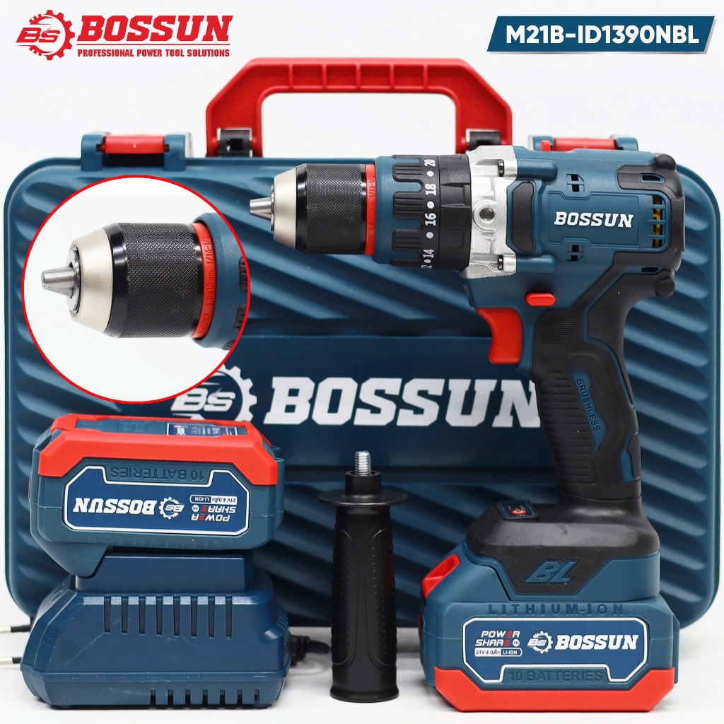 Máy Khoan Pin Bossun M21B-ID1390NBL – Máy Khoan, Bắt Vít, Lực 90N, Khoan Rút Lõi, Tường, Bê Tông, ...