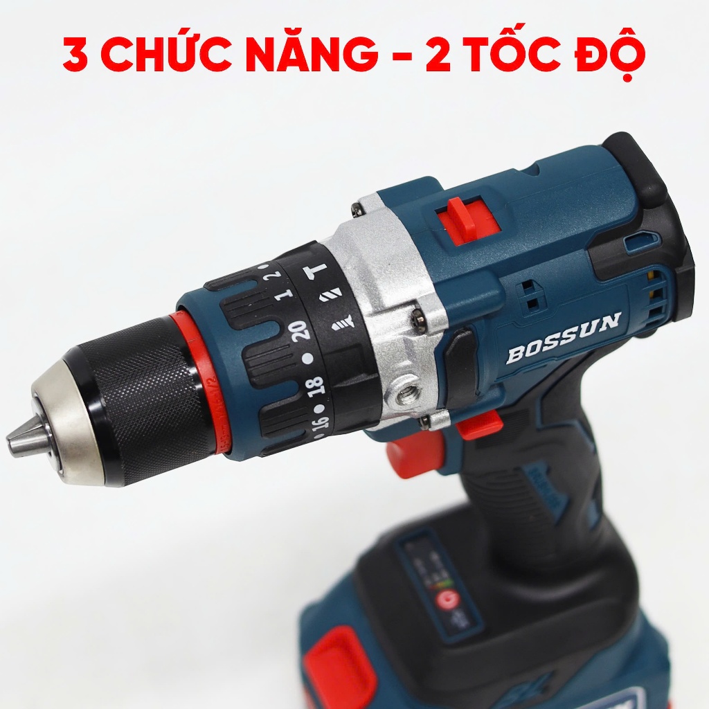 Máy Khoan Pin Bossun M21B-ID1390NBL – Máy Khoan, Bắt Vít, Lực 90N, Khoan Rút Lõi, Tường, Bê Tông, ...