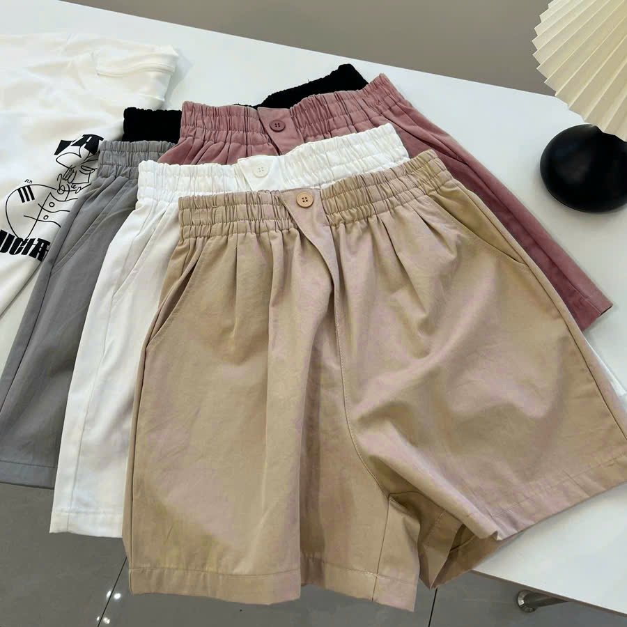 Quần Short Nữ Giả Khóa Mẫu Mới Hot Vải Kaki 2 Da Form Xinh Hack Dáng m016