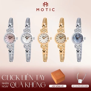 Đồng Hồ Nữ Lắc Tay MOTIC 2108 - Dây Kim Loại Mỏng Nhẹ Mặt Tròn Xà Cừ - Nhẹ Tay, Đeo Cực Xinh