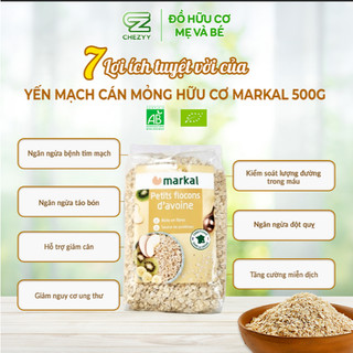 Yến mạch cán mỏng hữu cơ Markal 500g dùng chế biến đồ ăn dặm cho bé