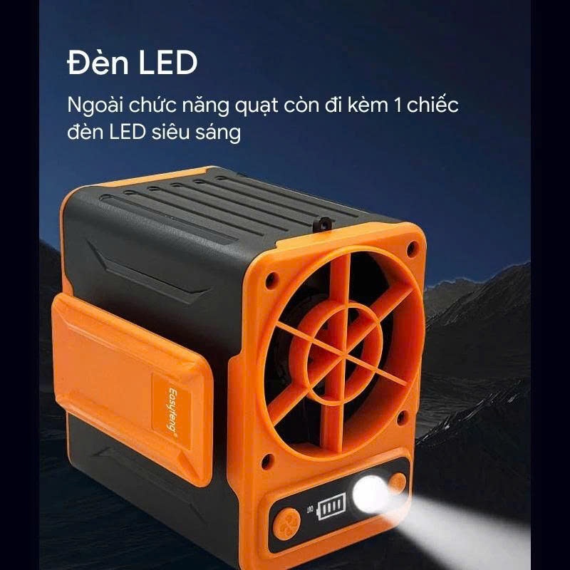 Quạt đeo thắt lưng F13 Pin 10000Mah, Quạt đeo eo đeo hông siêu mát kiêm sạc dự phòng tích hợp đèn pin, BH 24 tháng
