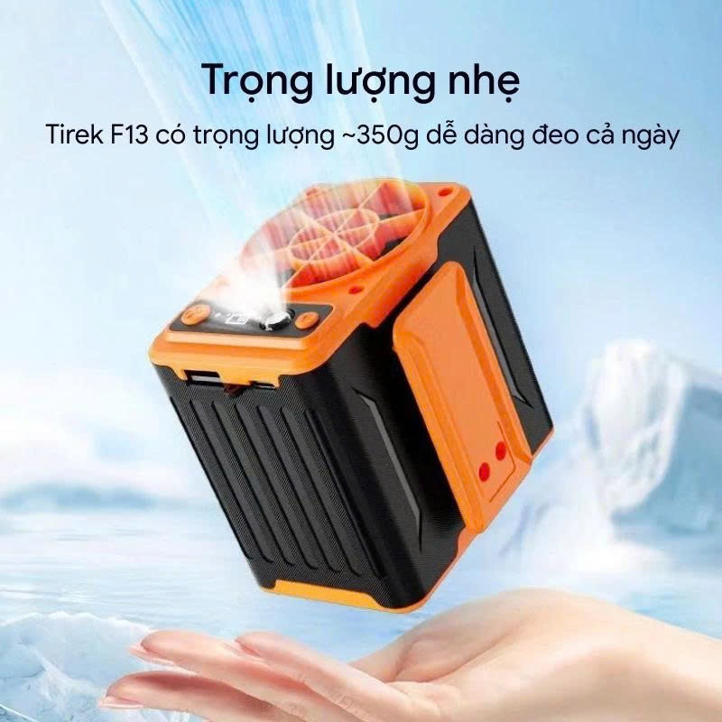 Quạt đeo thắt lưng F13 Pin 10000Mah, Quạt đeo eo đeo hông siêu mát kiêm sạc dự phòng tích hợp đèn pin, BH 24 tháng