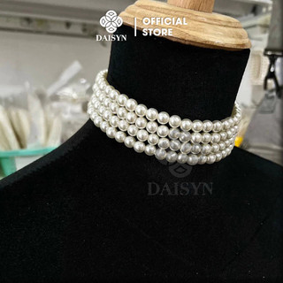 [ DAISYN ] N628 choker dây chuyền áo dài , dây chuyền áo tấc, dây chuyền váy cưới 4 sợi 8mm ngọc trai nhân tạo